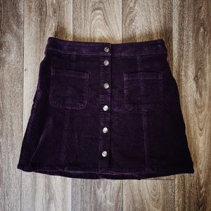 Corduroy button down skirt